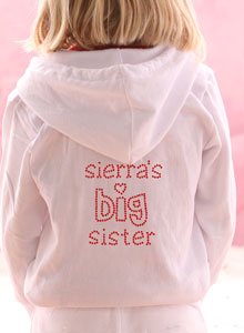 heart big sister hoodie