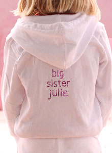 girls big sister hoodie