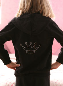 girls rhinestone crown hoodie sweatshirt