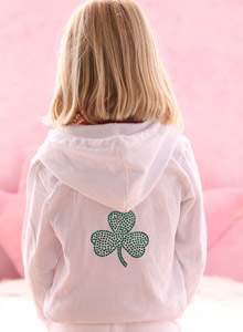 irish clover hoodie for girls