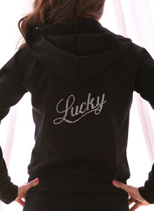 rhinestone lucky hoodie sweatshirt