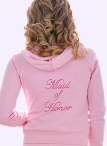 maid of honor hoodie scpript font