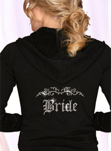 rhinestone bride hoodie with scrolls