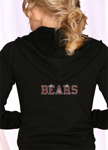 Rhinestone Sports Team Custom Hoodie with Sparkling Crystals