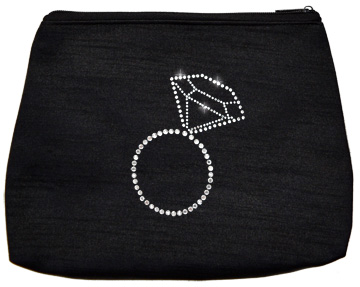 rhinestone diamond ring make-up bag