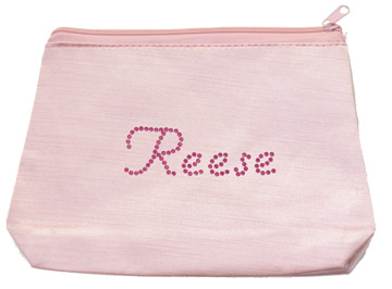 rhinestone personalized name make-up bag