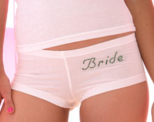 personalized rhinestone bride panty