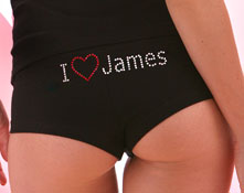 personalized rhinestone i love panty