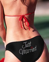 rhinestone just married bikini