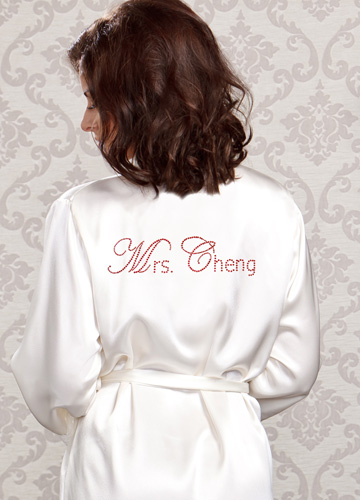 personalized mrs satin robe