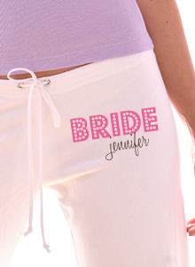 faux bling bride sweat pants