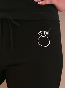 Diamond Ring Sweat Pants Rhinestone Bride Sweats