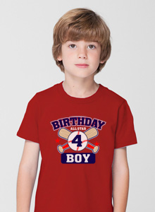 boys 4th birthday basball t-shirt