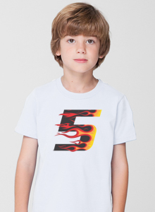 boys racing flames 5th birthday t shirt