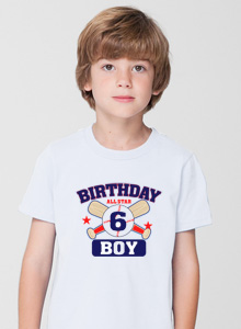 boys sixth birthday baseball t shirt