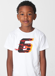 boys racing flames 6th birthday t shirt