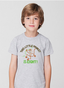 boys eighth birthday monkey t shirt