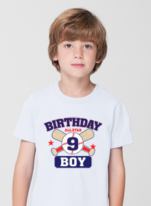 boys ninth birthday baseball t shirt