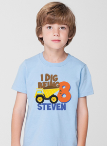 boys dig 8th birthday t shirt