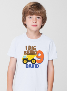 boys dig being 9 t-shirt