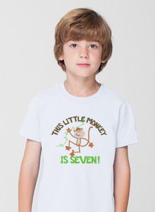 seventh birthday monkey t shirt