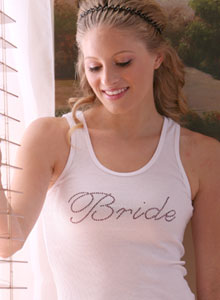 bride fancy rhinestone t shirt