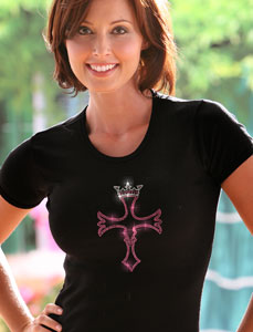 cross with crown rhinestone shirts