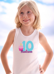 tenth birthday cupcake t-shirt