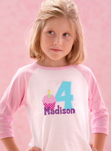 girls birthday cupcake t-shirt