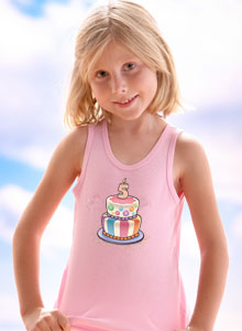 birthday cake cartoon-style t-shirt