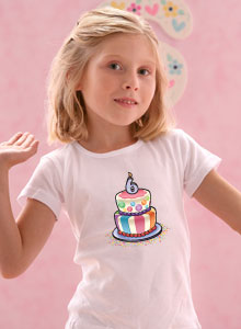 6th birthday cartoon cake t-shirt