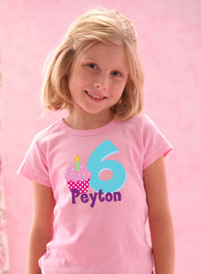 6th birthday cupcake t-shirt