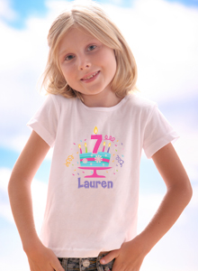 7th birthday cake t-shirt