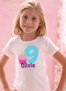 9th birthday cupcake t-shirt
