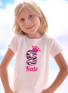 girls 9th birthday zebra t-shirt