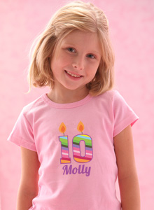 age ten rainbow candle t-shirt