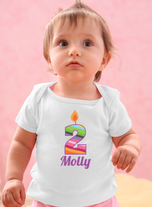 age two rainbow candle t-shirt