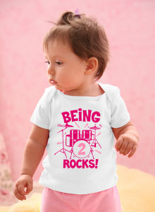 being 2 rocks with drums t-shirt