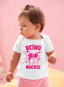 being 3 rocks with drums t-shirt