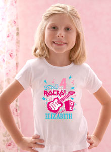 being four rocks girls birthday t-shirt