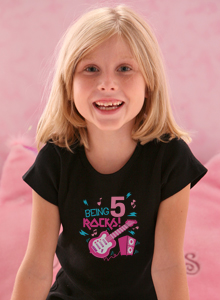 rockin fifth birthday girls t-shirt