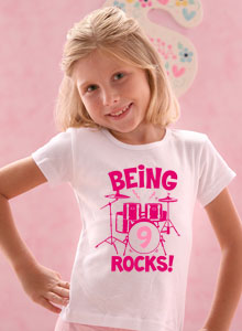 being 9 rocks with drums t-shirt
