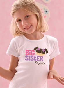 big sister with girl's face t shirt