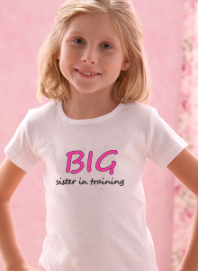 printed big sister in training sister t-shirt
