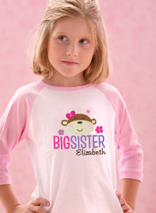 big sister monkey shirt