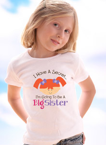printed i have a secret i'm a big sister t-shirt