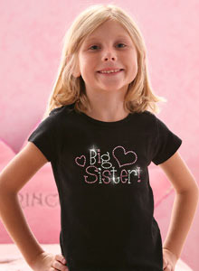 sparkling hearts big sister shirt