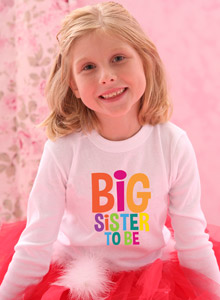 printed big sister to be t-shirt