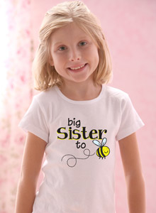 printed big sister to bee t-shirt