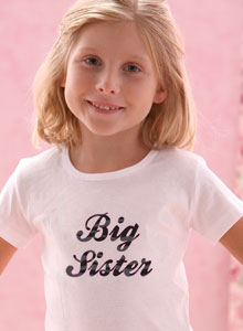 girls big sister zebra print shirt